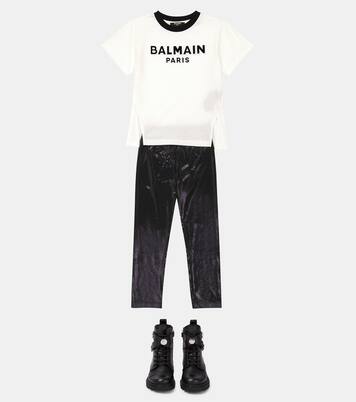 Logo cotton jersey T-shirt | Balmain Kids