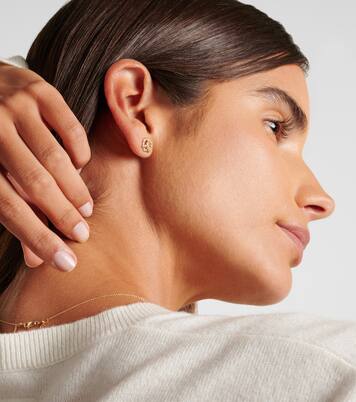 Pretzel 14kt gold single stud earring with diamonds | Sydney Evan