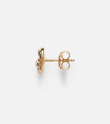 Pretzel 14kt gold single stud earring with diamonds | Sydney Evan
