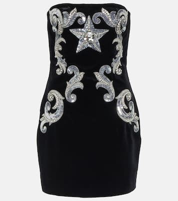 Robe bustier en velours à ornements | Balmain