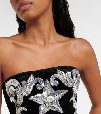 Robe bustier en velours à ornements | Balmain