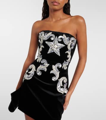Robe bustier en velours à ornements | Balmain