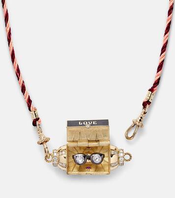 Love Is Blind 18kt gold locket necklace with gemstones | Marie Lichtenberg