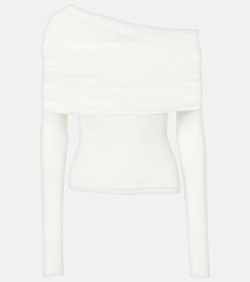 Sonora Veiled off-shoulder top | Christopher Esber