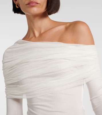 Sonora Veiled off-shoulder top | Christopher Esber