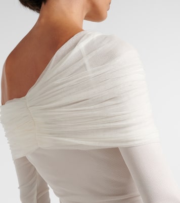 Sonora Veiled off-shoulder top | Christopher Esber