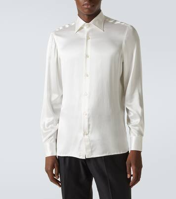 Silk satin tuxedo shirt | Rubinacci