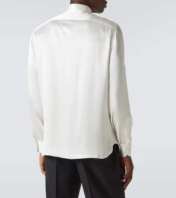 Silk satin tuxedo shirt | Rubinacci