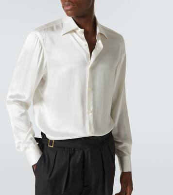 Silk satin tuxedo shirt | Rubinacci