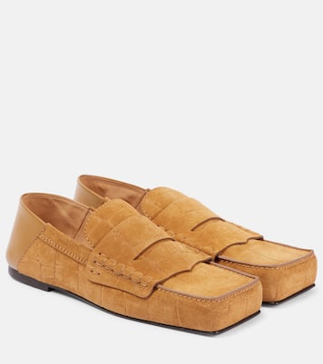 Carré croc-effect suede penny loafers | Jacquemus