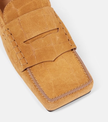 Carré croc-effect suede penny loafers | Jacquemus