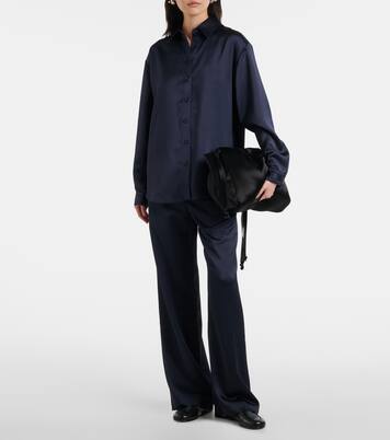Pantalon ample White Label Magnus en satin | Proenza Schouler