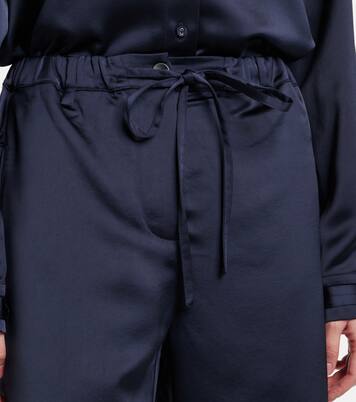 Pantalon ample White Label Magnus en satin | Proenza Schouler