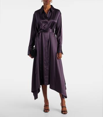 Robe chemise Cyprien en satin de soie | Joseph