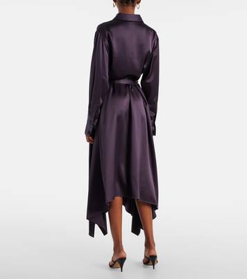 Robe chemise Cyprien en satin de soie | Joseph