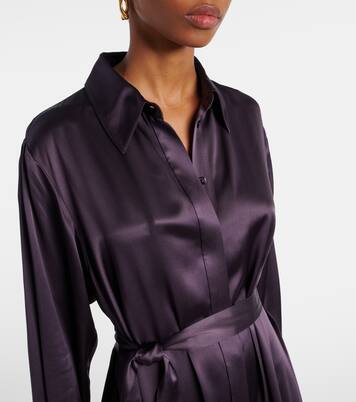 Robe chemise Cyprien en satin de soie | Joseph