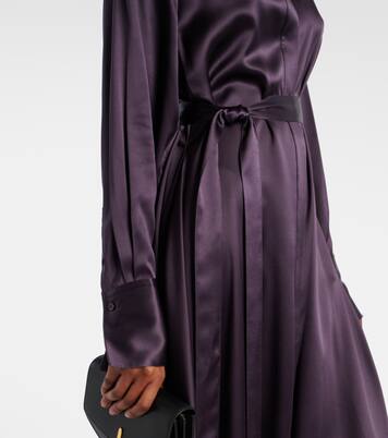 Robe chemise Cyprien en satin de soie | Joseph