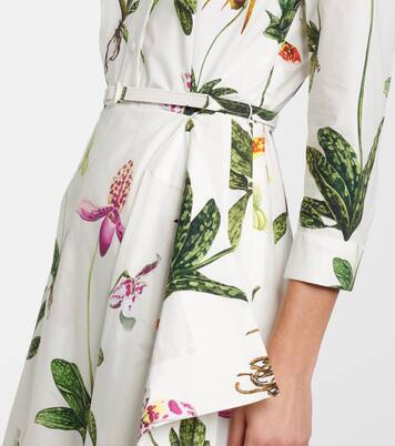 Bedrucktes Midikleid aus Popeline | Oscar de la Renta