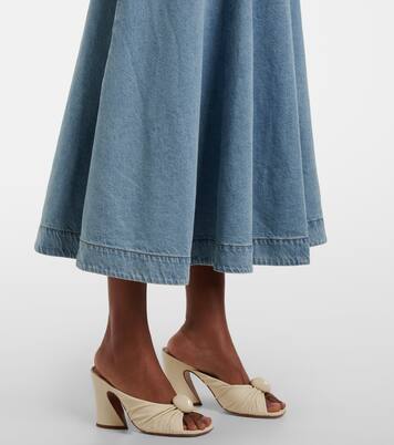 Falda midi Crush Denim Full flared | Zimmermann