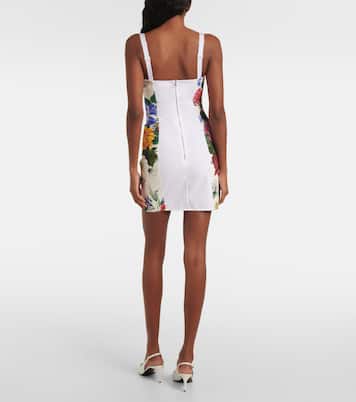 فستان قصير بطبعات الورود | Dolce&Gabbana