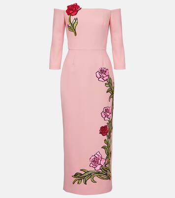 Embroidered wool-blend gown | Oscar de la Renta