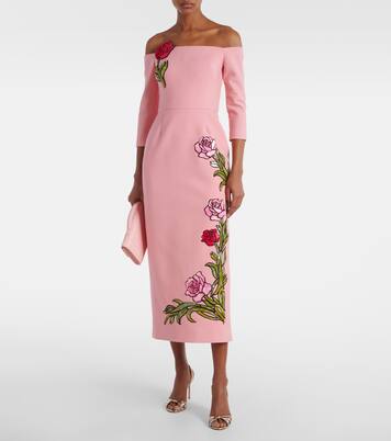 Embroidered wool-blend gown | Oscar de la Renta