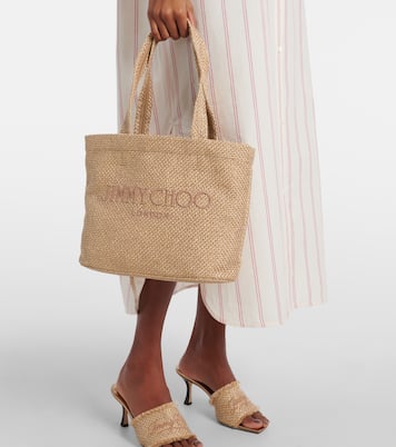 Beach Medium embroidered tote bag | Jimmy Choo