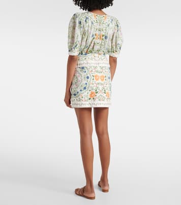 Minirock Folk Floral aus Baumwolle | Farm Rio