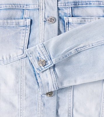 Distressed patch-appliqué denim jacket | Monnalisa