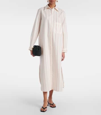 Striped cotton and silk shirt dress | Toteme