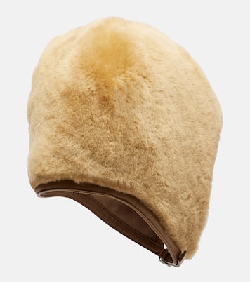 Mütze Belmer aus Shearling mit Leder | Acne Studios