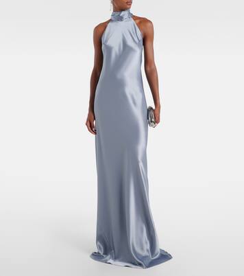 Robe longue Sienna en satin | Galvan