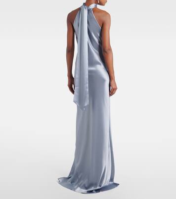 Robe longue Sienna en satin | Galvan