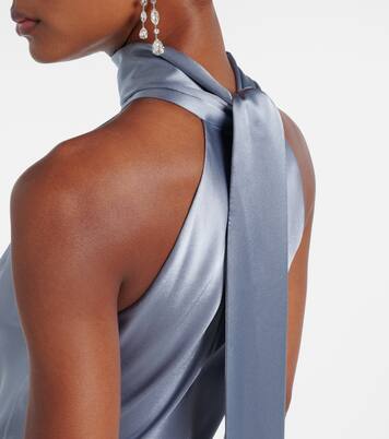 Robe longue Sienna en satin | Galvan