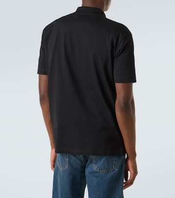 Re-Nylon-trimmed cotton piqué polo shirt | Prada