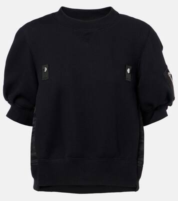 Twill and jersey top | Sacai