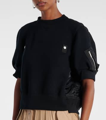Twill and jersey top | Sacai