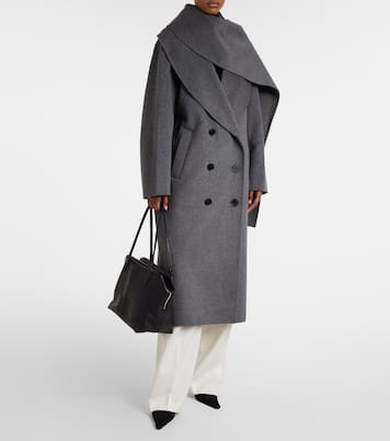 Scarf-detail wool and cashmere coat | Róhe