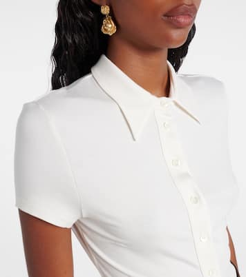 Crochet-trimmed cotton-blend bodysuit | Magda Butrym