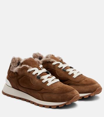 Sneakers Runner Monili in suede e canvas | Brunello Cucinelli