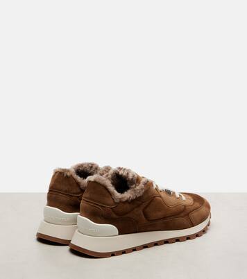 Sneakers Runner Monili in suede e canvas | Brunello Cucinelli