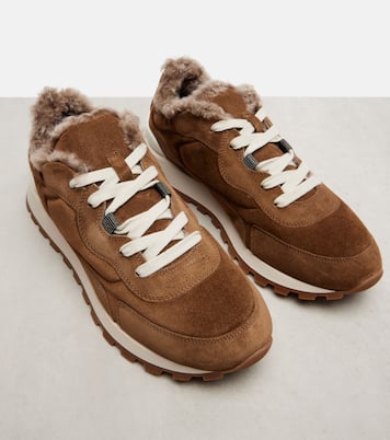 Sneakers Runner Monili in suede e canvas | Brunello Cucinelli