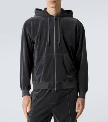 Cotton-blend velour zip-up hoodie  | Tom Ford