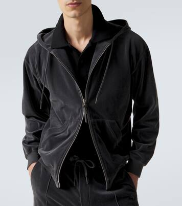 Cotton-blend velour zip-up hoodie  | Tom Ford