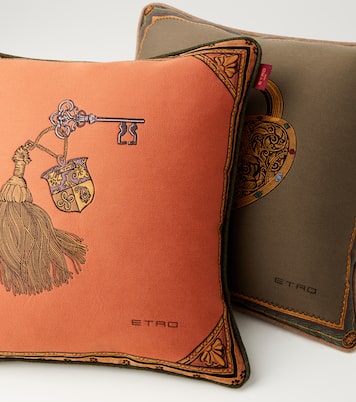 Herald embroidered cotton-blend cushion | Etro