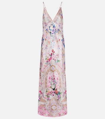 Embellished floral silk satin maxi dress | Camilla