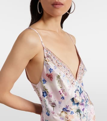 Embellished floral silk satin maxi dress | Camilla