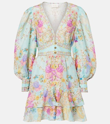 Embellished floral linen and silk minidress | Camilla
