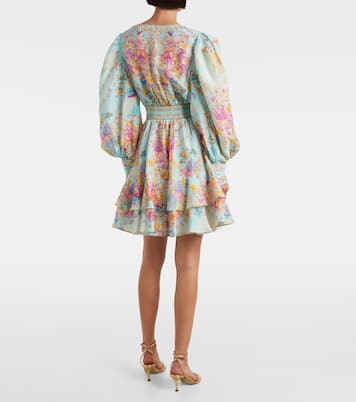 Embellished floral linen and silk minidress | Camilla