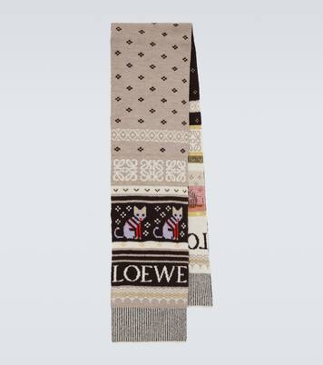 x Louis Wain wool-blend jacquard scarf | Loewe